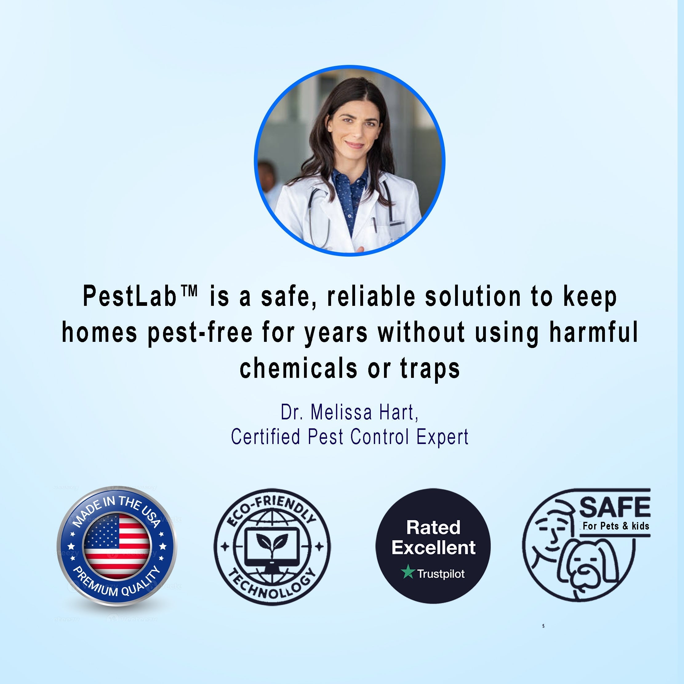 PestLab™ Ultrasonic Pest Repeller for Mice, Roaches & Insects